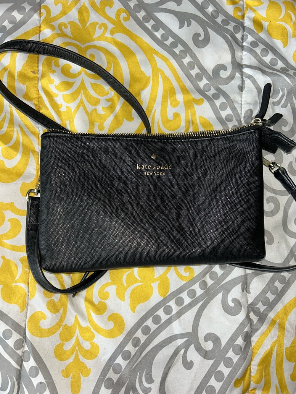 kate spade Black Leather Crossbody Pouchette